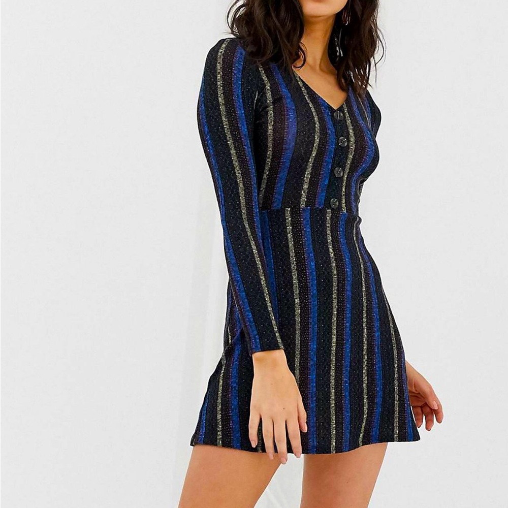 NWT En Crème Striped knitted skater dress. Sz XL